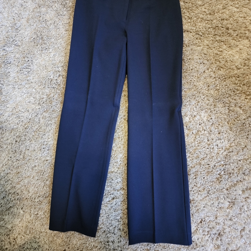 Blue flat front pants